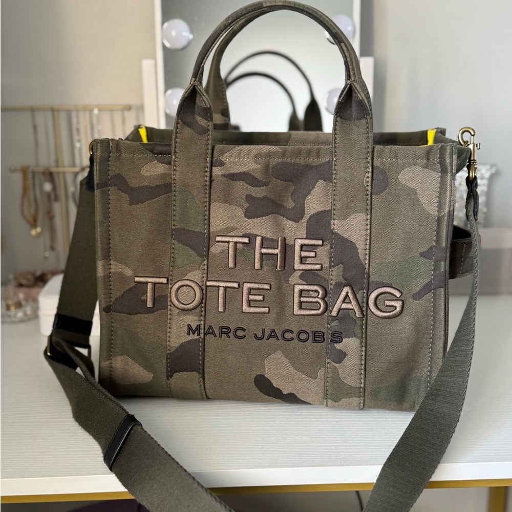 Marc Jacobs Green and Brown Camouflage Messenger Bag